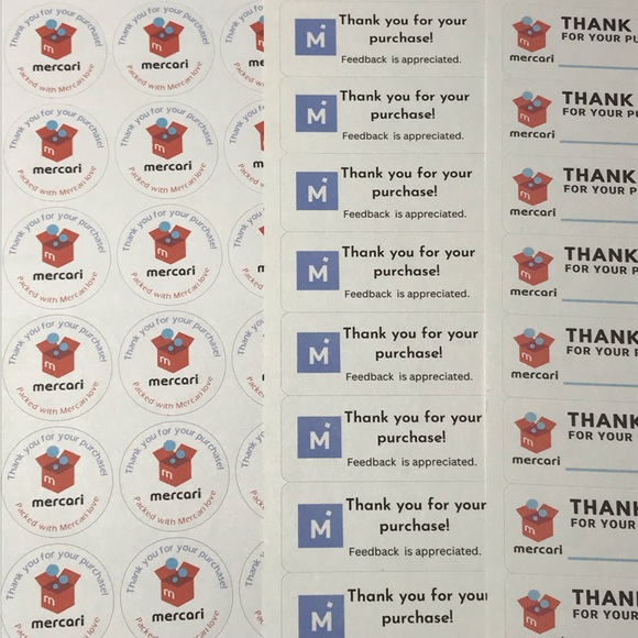 20 pages thank you mixed stickers Poshmark and Mercari - Picture 6 of 16